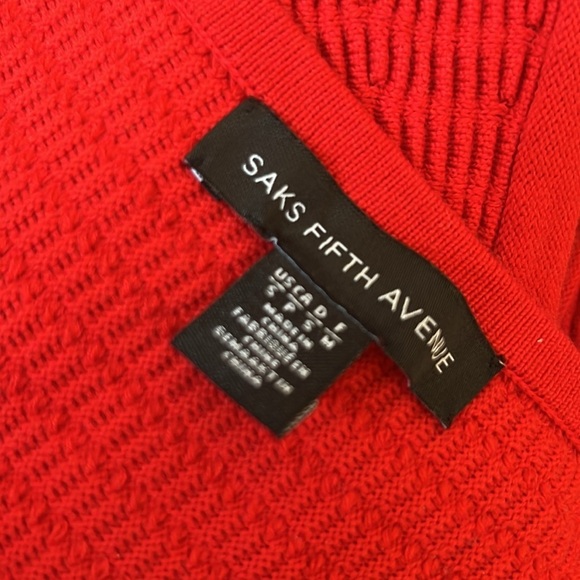 Saks Fith Avenue A line  Sleeves Red Dress | Size Small - Picture 4 of 5